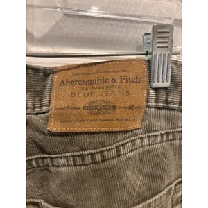 VTG‎ Abercrombie & Fitch Wide Leg Corduroy Pants Olive Green Wmns 12 Made in USA thumbnail 5