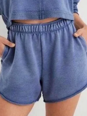 Aerie Blue Sweat Shorts Size XS Comfy Cozy Lounge Oversized thumbnail 1