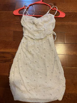 Windsor Homecoming Dress White Beaded thumbnail 1