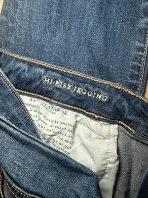 American Eagle Outfitters Blue Jean Denim Hi-Rise Jegging Distressed 16 Long thumbnail 5