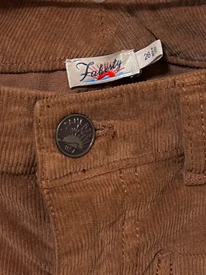 Faherty Corduroy Patch Pocket Wide Leg Pants 26 Cognac thumbnail 3