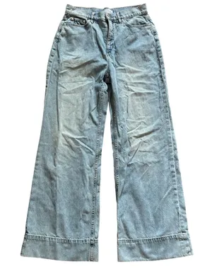 LOFT High Waist Palazzo Jeans‎ Size 26 Wide Leg Denim Blue thumbnail 1