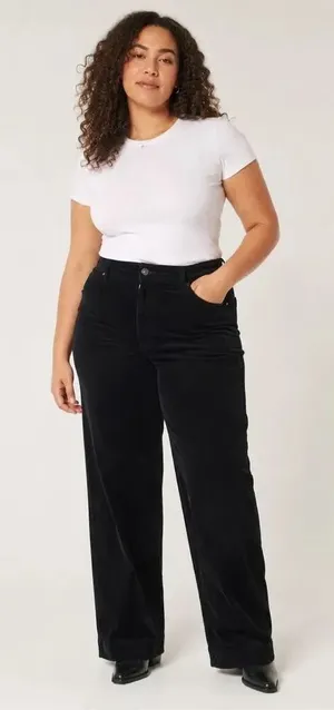 Everlane The Corduroy Wide Leg Pant Black High Rise Size 12 Fall Casual #900 thumbnail 1