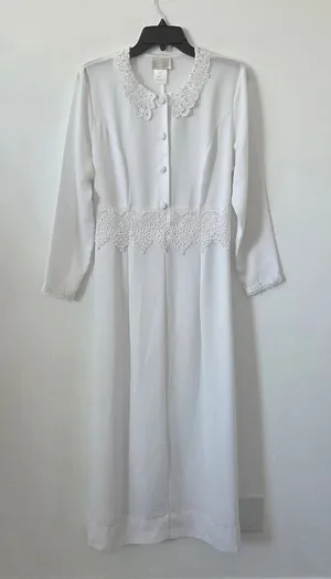 California Dynasty White Maxi Dress Vintage Style Victorian Modest Grandma Small thumbnail 1