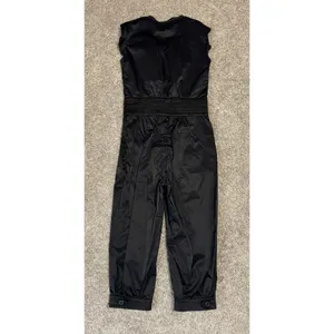 M by MADONNA Black Rhinestone Zip Front Cropped Catsuit Jumpsuit Size 8 thumbnail 6
