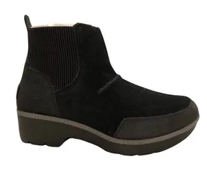 Y2K UGG Women's Kress Black Suede Waterproof Ankle Boots 1095147 Sz 6 Chunky OLD thumbnail 1