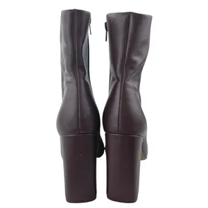Steve Madden Allison Womens Brown Leather Zip High Heels Ankle Boots Booties 10M thumbnail 3
