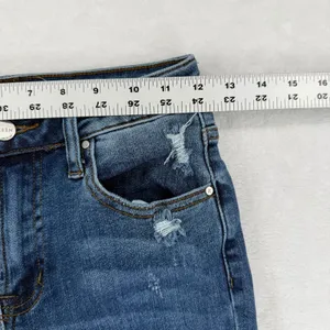 Risen Jeans Womens Size 1/25 Distressed High Rise Straight‎ Leg Raw Hem RDP1481 thumbnail 4