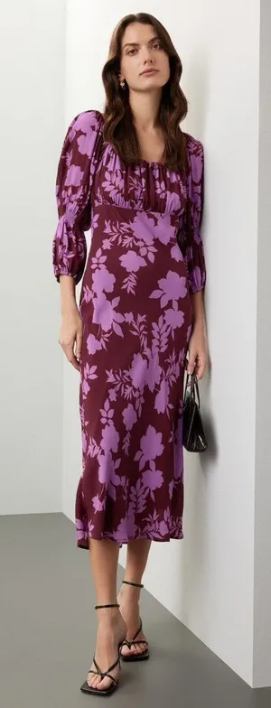 Peter Som Collective Floral Square Neck Midi Dress 4 Shell 58% Viscose 42% Rayón thumbnail 1