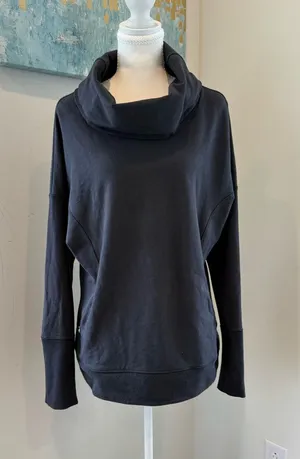 lululemon athletica Black Cowl Neck Pullover Size 10 thumbnail 1