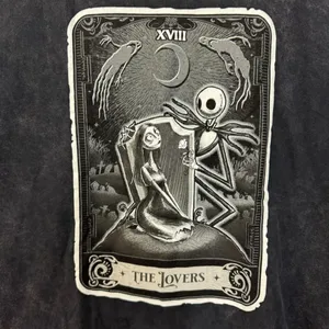 Nightmare before Christmas Lovers tarot card tee size 2xl. thumbnail 2