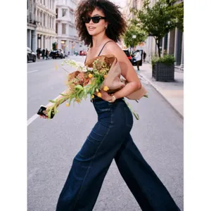 Spanx Shape Every Wear Wide Leg Jeans Raw Indigo High-Rise Waist Shapewear Denim thumbnail 5