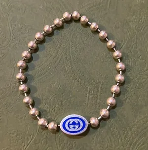 Gucci Interlocking G Boule Chain Bracelet size 17 Ag925 thumbnail 2