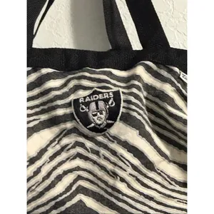 VTG Zubaz Zebra print Raiders Shoulder Strap, duffle bag NFL football thumbnail 4