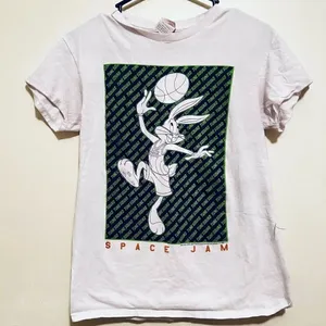 Space Jam White Bugs Bunny Graphic T-Shirt Unisex Small thumbnail 1