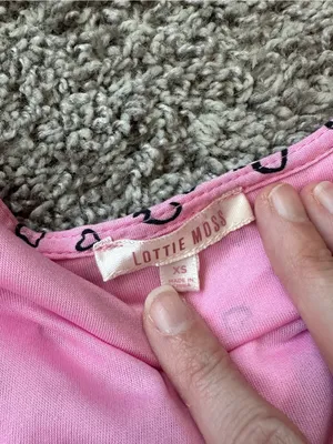 Sleeveless Pink Heart-Print Mini Dress thumbnail 5