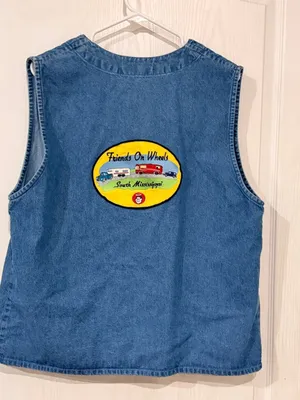 Final price Women’s XL Vintage Patchwork Denim Vest Blue thumbnail 5