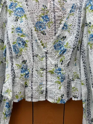 Free People Blossom Floral Eyelet Blouse thumbnail 2