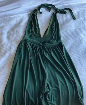 Urban Outfitters Halter Plunge Green Jumpsuit thumbnail 3