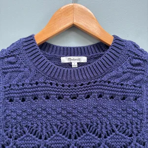 Madewell Open Stitch Sweater Vest in Navy S thumbnail 7