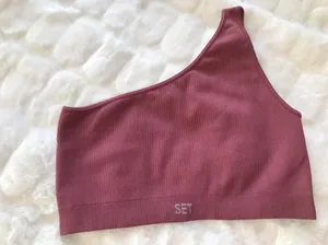 Set Active Ribbed One Shoulder Bra thumbnail 1