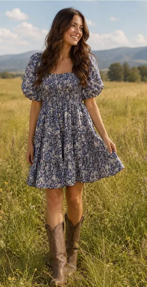Altar’d State Floral Smocked Mini Dress – Size XS thumbnail 1