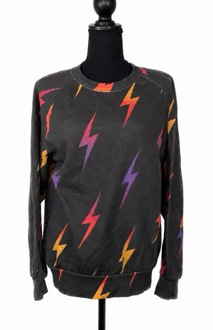 aviator nation lightning bolt sweatshirt all over print crew neck medium thumbnail 1