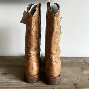 ROPER NEW Women’s Lindsey Tan Leather Square Toe Boot Size 9 #B1657A thumbnail 6