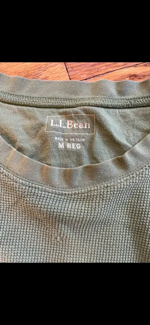 Vintage L.L. Bean Classic Long Sleeve Thermal Waffle Shirt - Olive Green thumbnail 5