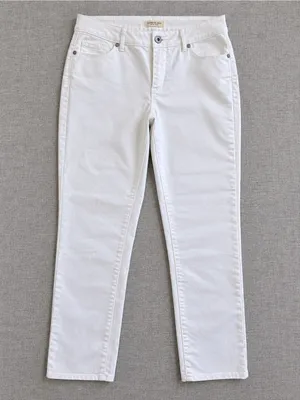 Coldwater Creek Women’s Size 6 White Straight Leg Stretch Jeans Pants thumbnail 2