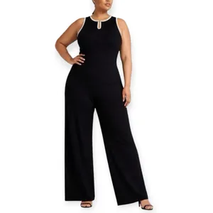 Lauren Ralph Lauren Black Wide Leg Slinky Belted Jumpsuit Size XL thumbnail 2