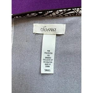 Soma Sleeveless Maxi Dress V Neck Brown‎ Purple Paisley Boho Resort Moody thumbnail 8