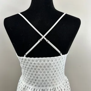 Abercrombie & Fitch White Crochet Lace Eyelet Strappy Mini Dress thumbnail 5