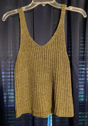 Green knit Crop Top Size L thumbnail 1