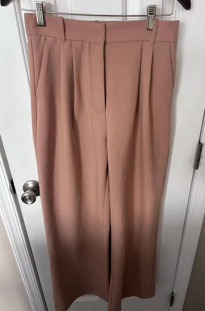Abercrombie and Fitch high-rise wide leg dress pants tan/brown size 4/27 thumbnail 1