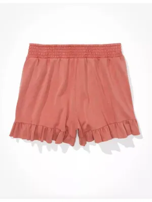 (C43) American Eagle Knit Shorts Size XS Rose Ruffle Hem 100% Cotton Elastic thumbnail 3