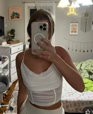 White Ruched Mesh Crop Top thumbnail 5