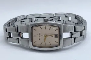 Fossil f2 ladies analog date watch ES1053 all Stainless Steel runs thumbnail 1