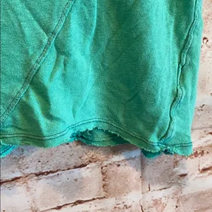 Free People Teal cap sleeve v neck shirt distress thumbnail 4