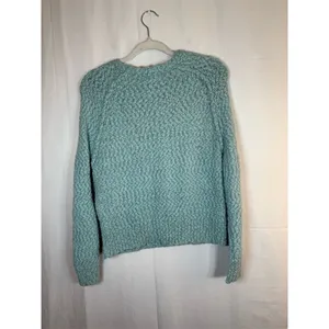 Yes Lola Sweater Womens Size M Blue Green Chunky Knit Crewneck Pullover thumbnail 9