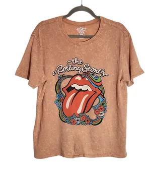 The Rolling Stones Tan Mineral Wash Graphic Tee Size Medium thumbnail 1