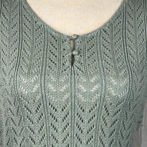 Calvin Klein Jeans Large Top Crochet Sleeveless Semi-Sheer Stretch Round Neck thumbnail 2