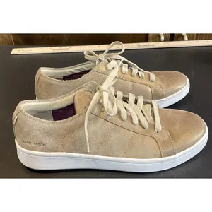 Mark Nason Womens 8.5 Sneakers Gold Metallic Leather Low Top Lace‎ Up Preppy thumbnail 4