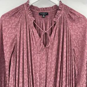 Current Air Anthropologie Aurelie Pleated Smocked‎ Waist Mini Dress Size Medium thumbnail 4