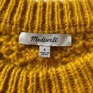 Madewell Mustard Chunky Knit Sweater Small Boho Cozy Cottagecore thumbnail 4