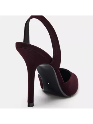 Zara velvet Pointed Slingback Heel thumbnail 3