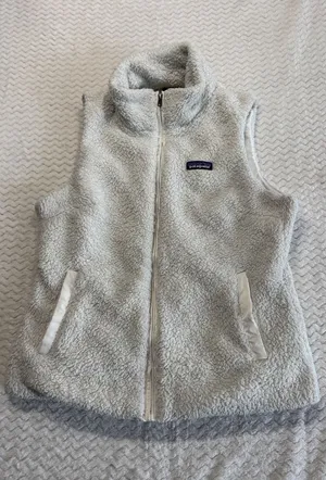 Patagonia Los Gatos Fleece Vest Womens Medium White Full Zip 25216 Pockets thumbnail 1