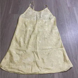 Elegant Yellow Lace Slip Dress thumbnail 1