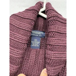 American Eagle Outfitters Plum Chunky Cable Knit Turtleneck Sweater Size Medium thumbnail 2
