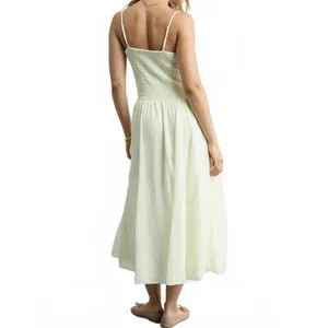 AE V-Neck Smocked Bodice Midi Dress American Eagle Lime NWT Small thumbnail 5
